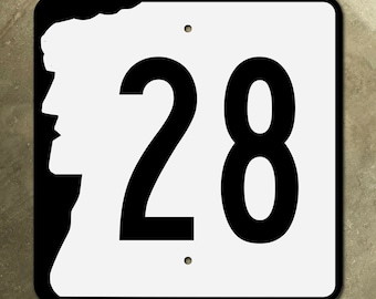 New Hampshire state route 28 highway road sign Old Man of the Mountain