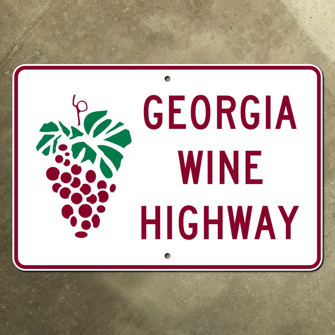 Wine Highway Marker Road Sign Grapes Etsy