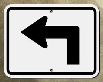 left or right 90 degree ARROW highway road sign route marker auxiliary 1948