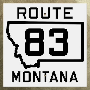 Montana State Route 83 Landstraße Markierungsschild Karte Seeley Lake 1934