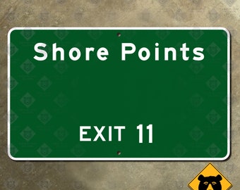 Carretera de peaje de Nueva Jersey Shore Points Salida 11 señal de tráfico de la autopista