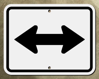 left and right ARROW highway road sign route marker auxiliary 1948 intersection