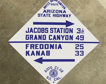 Bryce Grand Canyon Route ACSC highway road sign auto club AAA diamond US 89