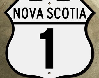 Znak drogowy autostrady prowincjonalnej Nowej Szkocji nr 1, Kanada, lata 40. XX wieku