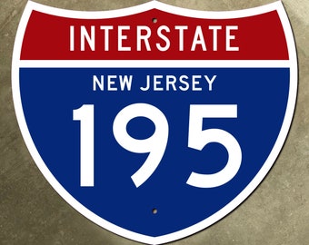 New Jersey interstate route 195 highway marker road sign Trenton central