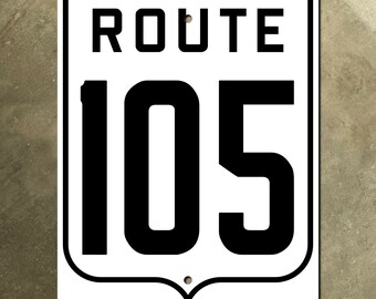 Quebec provincial highway 105 route marker road sign Canada 1950s