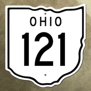 オハイオ州ルート 121 高速道路マーカー道路標識ダイカット マップ アウトライン