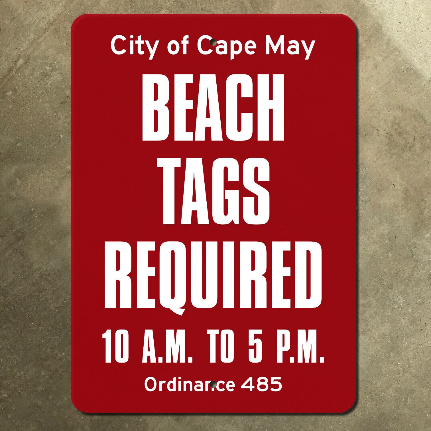 New Jersey Cape May Beach Tags Required Guide Sign Ocean City Etsy