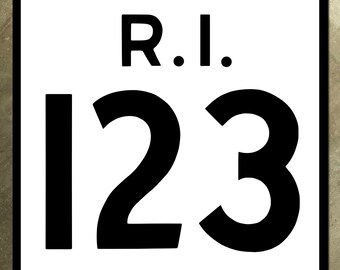 Rhode Island state route 123 highway marker road sign shield 1952