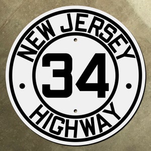Segnale stradale dell'indicatore stradale dello scudo della Route 34 dello stato del New Jersey 1927