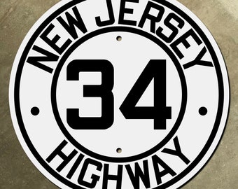 New Jersey state route 34 shield highway marker road sign 1927