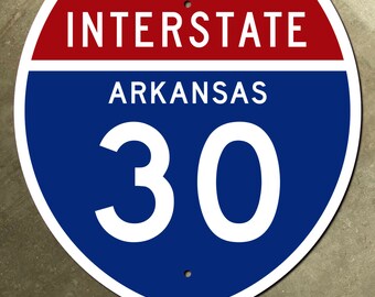 Arkansas interstate route 30 highway marker road sign 1957 Texarkana