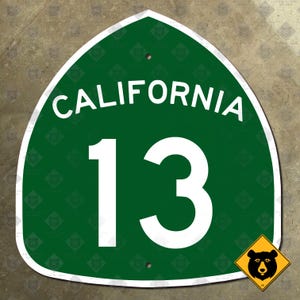 California state route 13 highway marker road sign Oakland Berkeley 1964