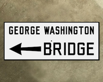 New York City George Washington Bridge Autobahnmarkierung Straßenschild 1931