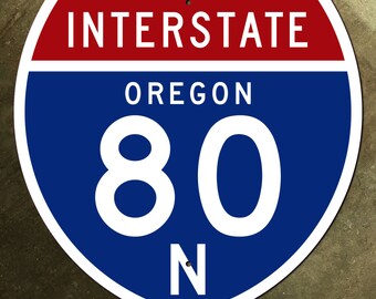 Oregon interstate route 80N highway marker road sign Portland Ontario 1957