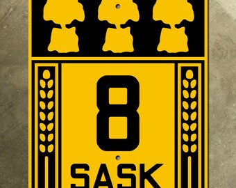 Saskatchewan provincial Autobahn 8 Route Marker Straßenschild Kanada 1928 Weizen