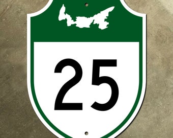 Prince Edward Island provincial highway 25 route marker road sign Canada 1960s