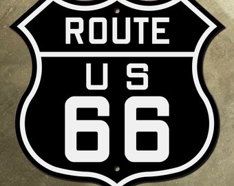 Route US 66 highway marker sign mother road 1926 black