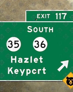 EXIT→ New Jersey Parkway Exit 117 Hazlet Keyport State Route 35 36 Road