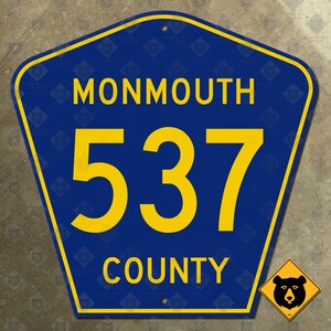 Cartello stradale della contea di Monmouth, New Jersey, Route 537, 1959