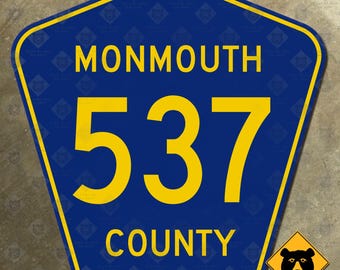 New Jersey Monmouth County route 537 highway marker road sign 1959