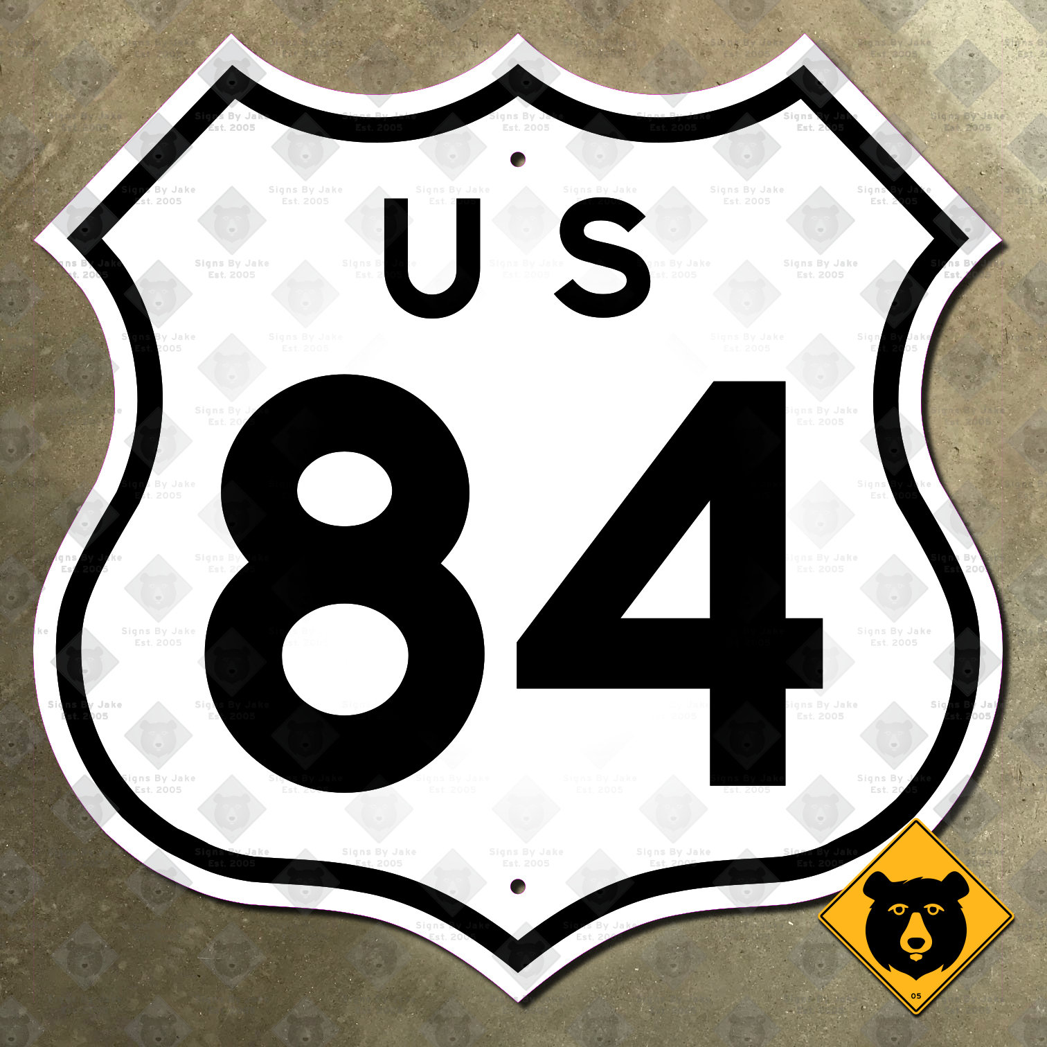 US Route 84 Highway Marker Sign 1957 Shield El Camino East West ...
