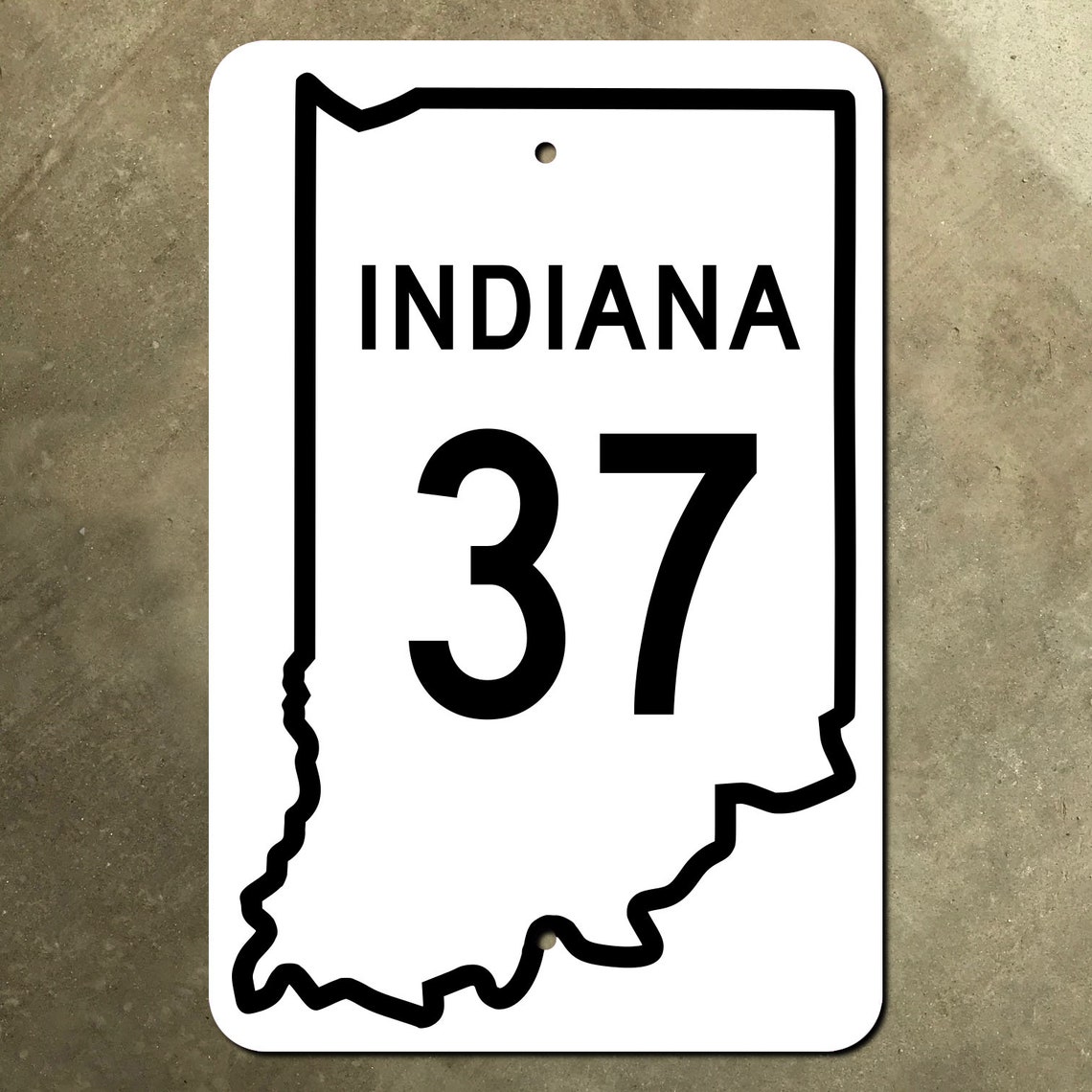 Indiana State Route 37 Highway Marker Road Sign 1955 12x18 Map Etsy UK