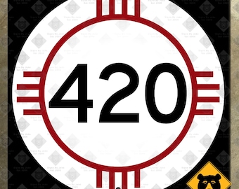 New Mexico State Road 420 zia highway route marker road sign 1962 Amistad