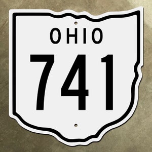 Ohio state route 741 highway marker road sign diecut map outline image 1