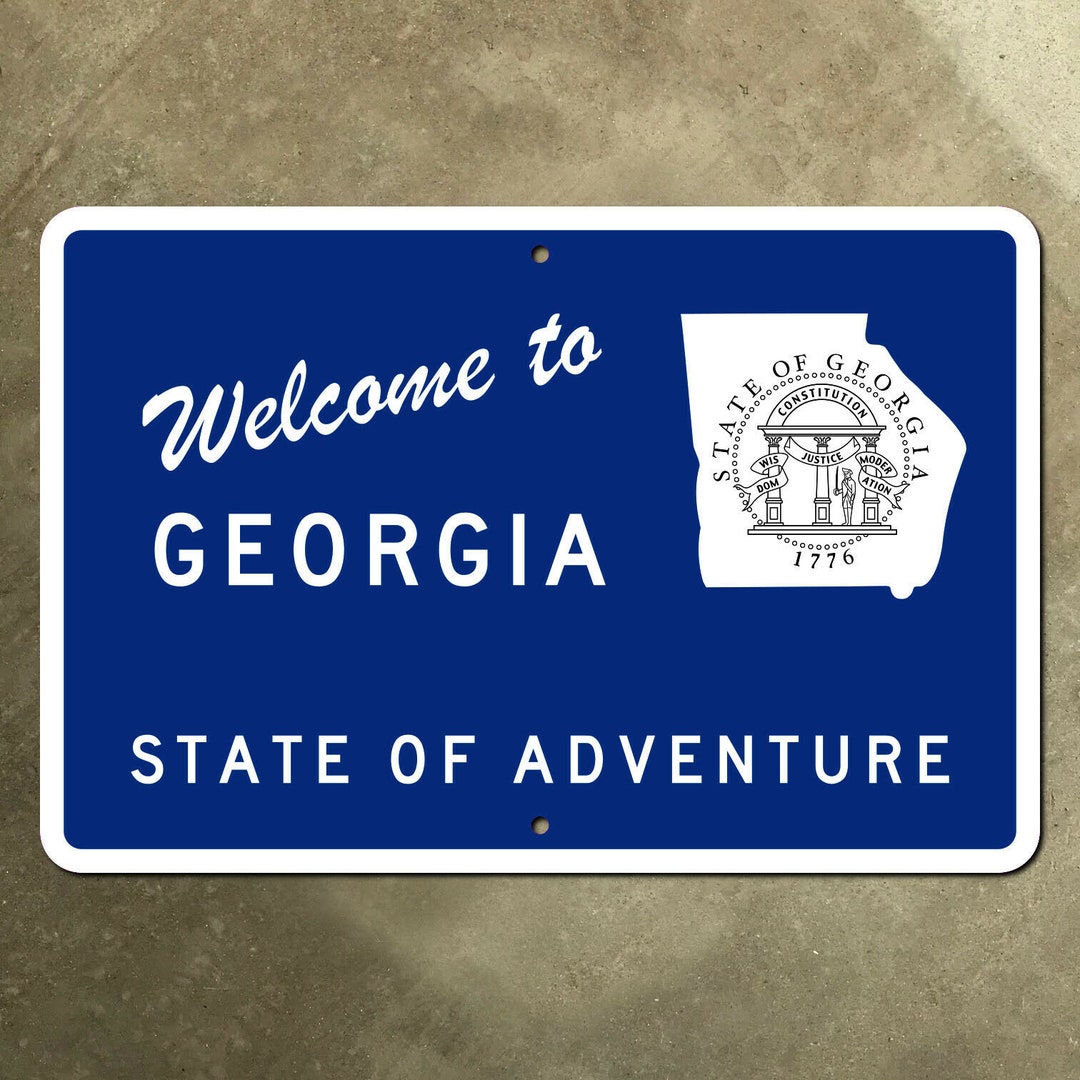 State Line Highway Marker Road Sign 1980 Adventure Etsy