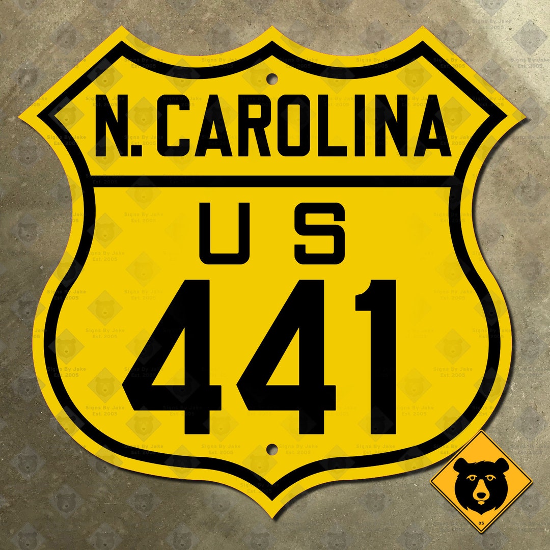 North Carolina US Route 441 Highway Marker Road Sign 1939 Great Smoky ...