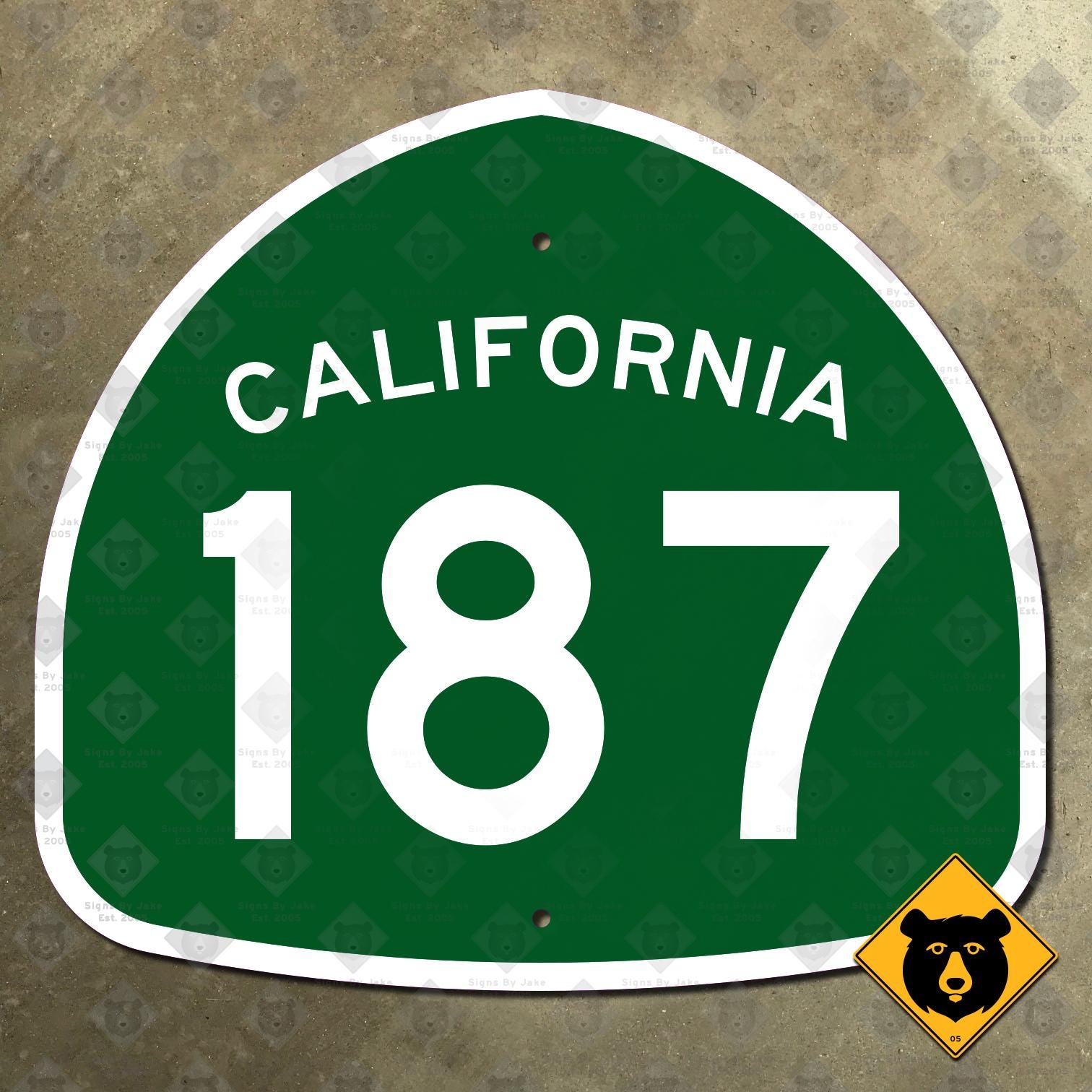 California State Route 187 Highway Marker Road Sign Los