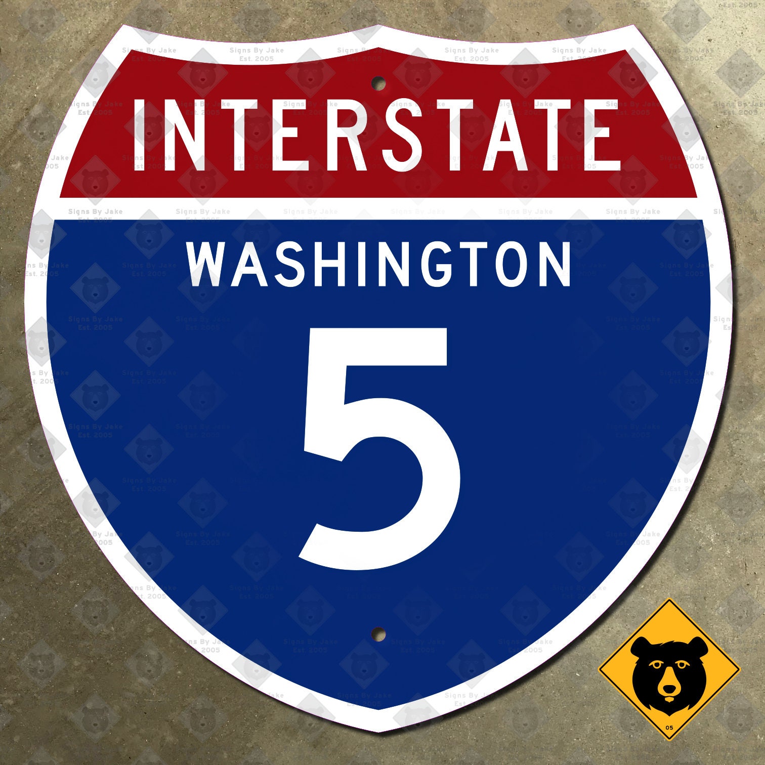 Washington Interstate Route 5 Highway Marker Road Sign Seattle
