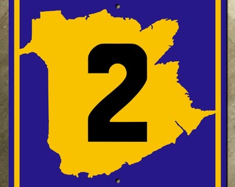 Znak drogowy autostrady prowincjonalnej New Brunswick 2, Kanada, lata 40. XX wieku