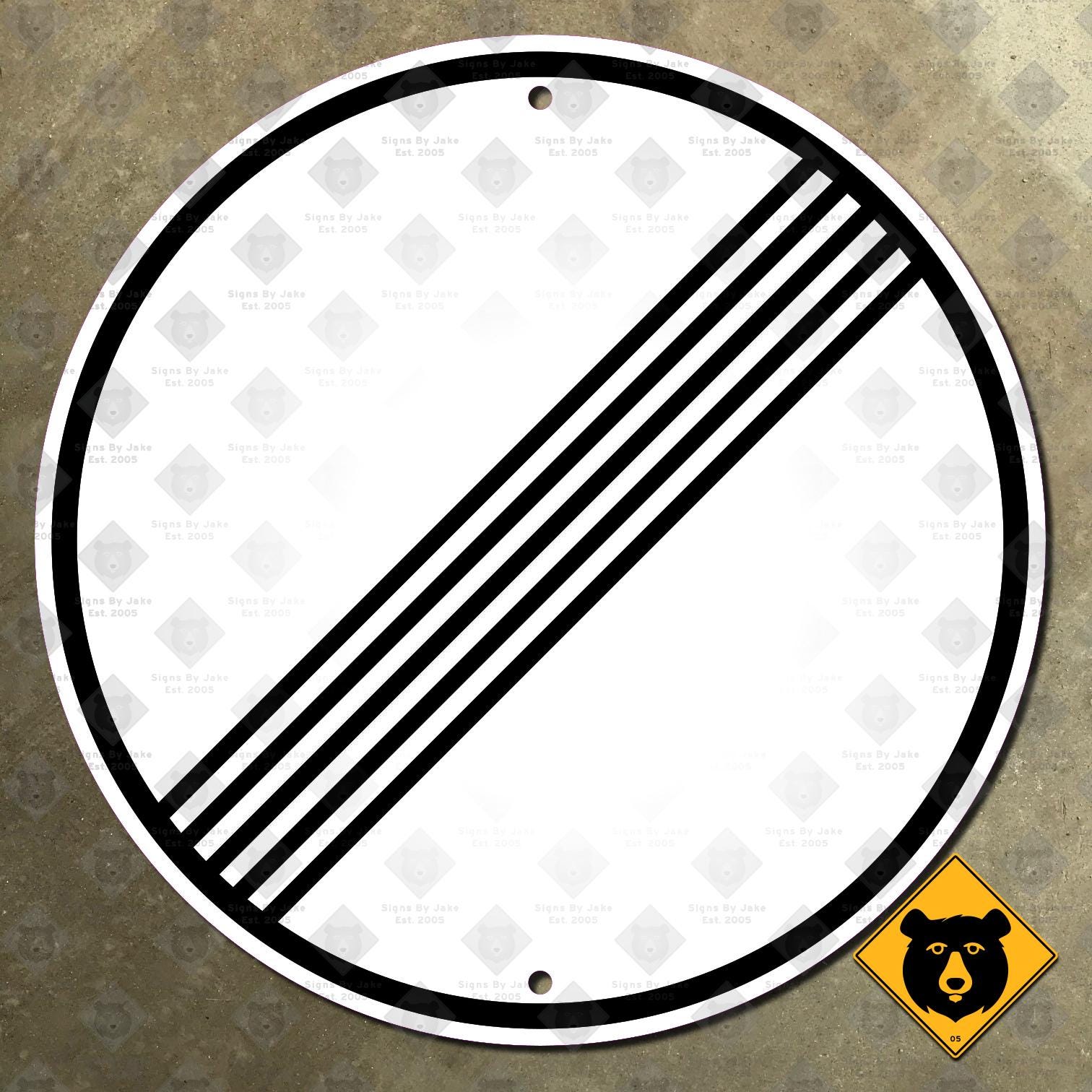 Germany End of all Restrictions Autobahn highway marker road sign circle