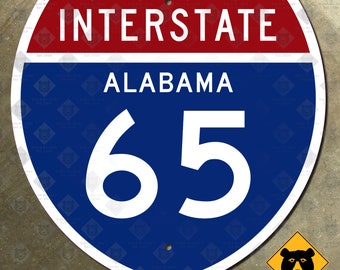 Alabama Interstate route 65 Mobile Montgomery Birmingham highway road sign