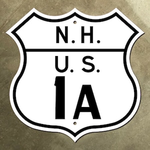 New Hampshire US Route 1A autostrada segnaletica stradale scudo Portsmouth 1949