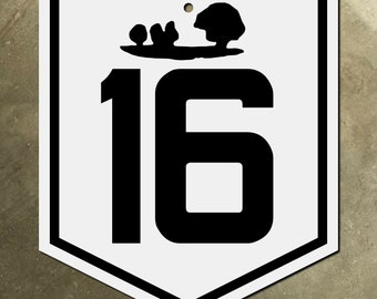 Prince Edward Island provincial highway 16 route marker road sign Canada 1940s