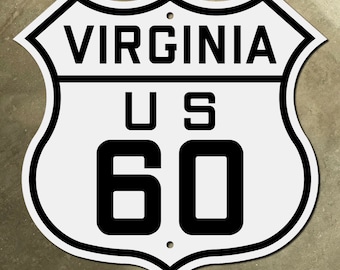Znak drogowy Virginia US Highway 60, tarcza drogowa, 1926 Lexington Norfolk