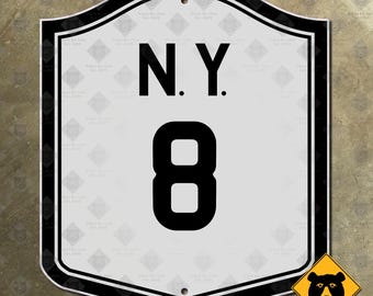 New York State Route 8 Landstraße Marker Schild 1926 Adirondack Park