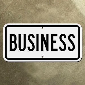 BUSINESS snelweg verkeersbord routemarkering extra aanvullende banner uit 1948