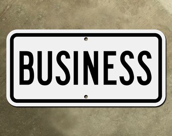 BUSINESS highway road sign route marker auxiliary supplemental 1948 banner