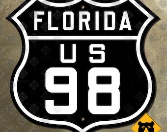 Florida US route 98 highway marker road sign Lake Okeechobee Perry Palm Beach