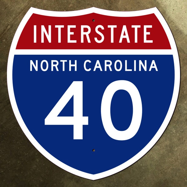 North Carolina interstate route 40 highway marker road sign 1957 NC