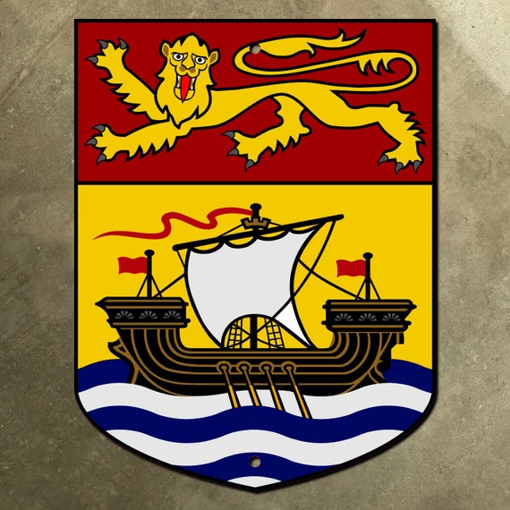 New Brunswick provincial coat of arms sign 1868 shield crest Etsy