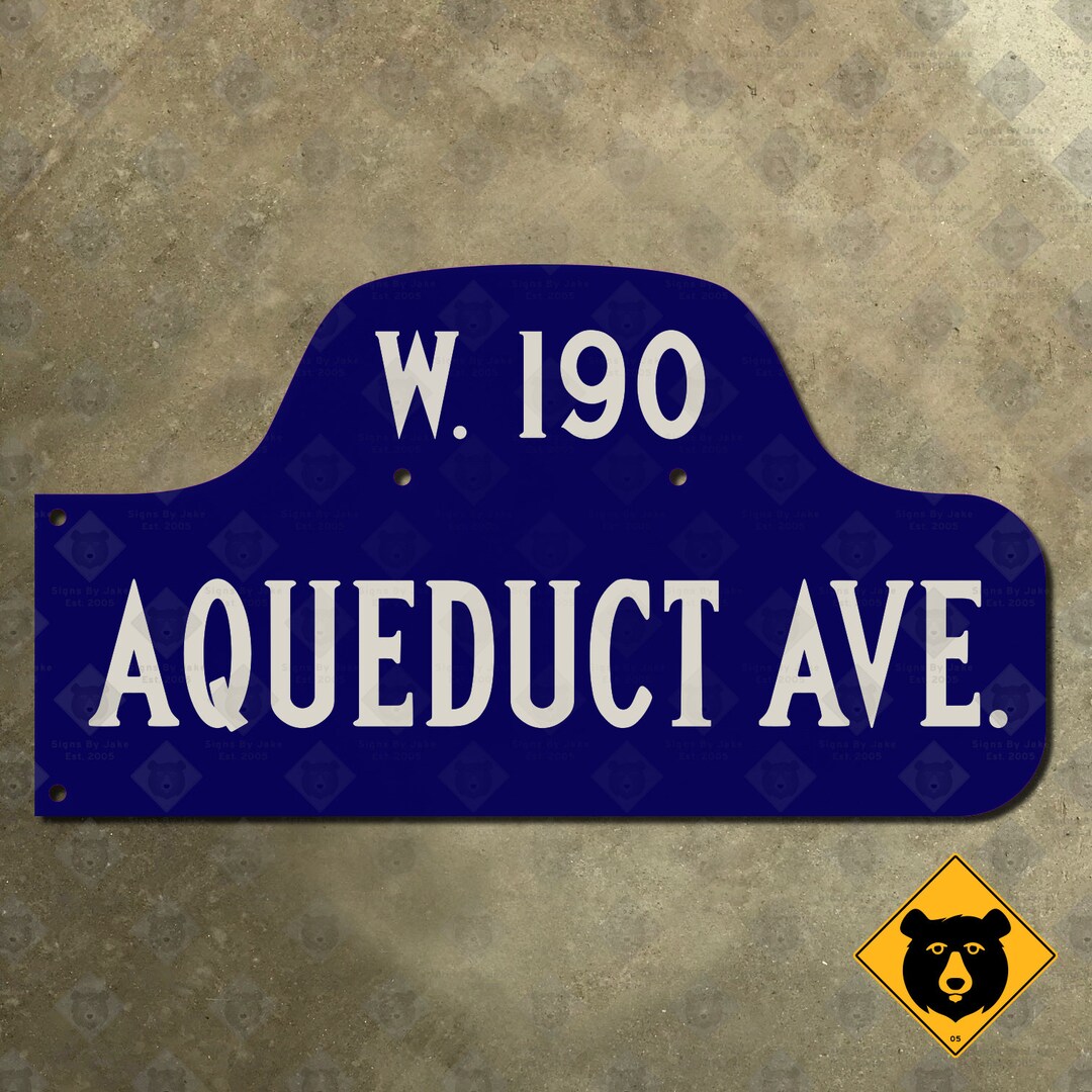New York Bronx West 190th Street Aqueduct Avenue Humpback Road Sign - Etsy