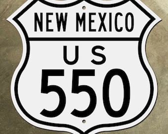 New Mexico US 550 highway marker shield road sign Four Corners 1949