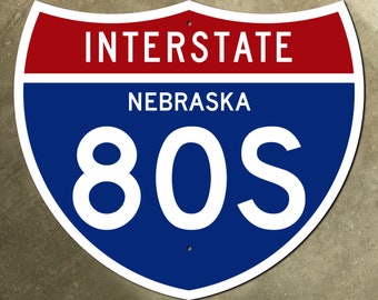 Nebraska interstate route 80S highway marker road sign 1961