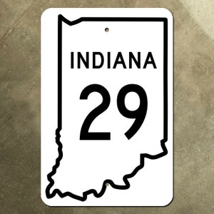 Panneau de signalisation de la route 29 de l'état de l'Indiana, 1955