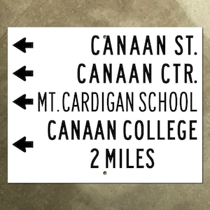 Canaan New Hampshire road Highway guida segno 1950 freccia Mt. Cardigan